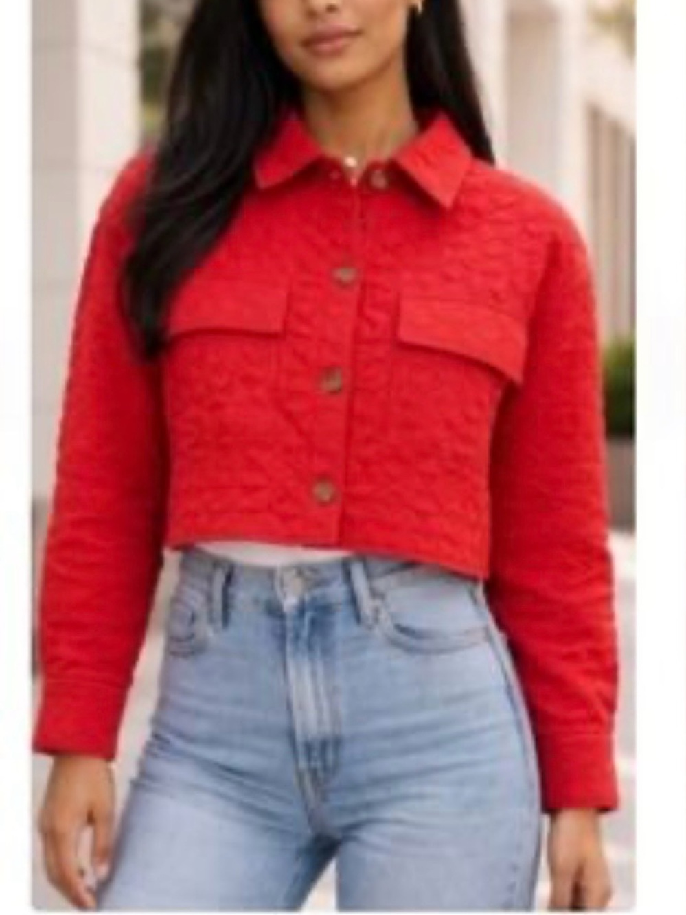 Privy Cropped Jacket / Shacket Textured From Buckle NWT Size Medium